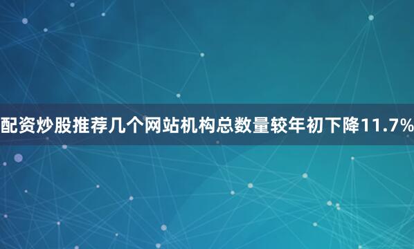 配资炒股推荐几个网站机构总数量较年初下降11.7%